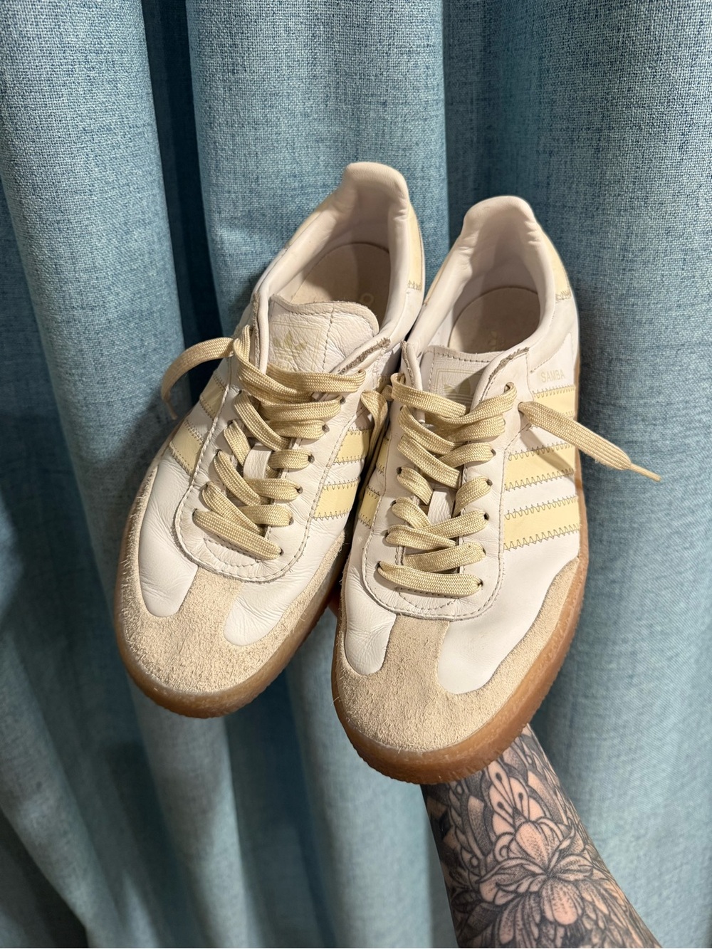 adidas Cream & Tan Retro-Style Sneakers